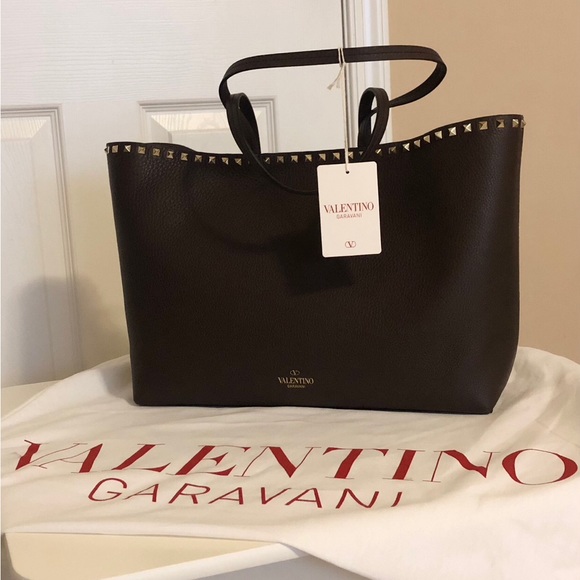 Valentino Handbags - *NO LONGER FOR SALE* NEW VALENTINO Rock-stud tote bag chocolate brown.
